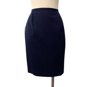 Classiques Entier- Dark Navy Wool Pencil Skirt Size 2